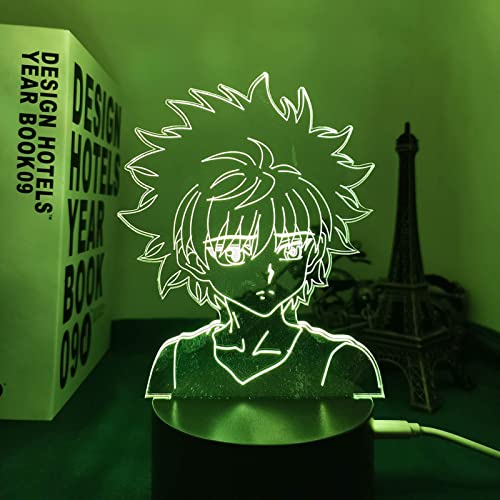Killua HJKLP Lampe 3D LED Anime Hunter X Hunter Killua pour chambre à coucher, décoration de nuit, cadeau d'anniversaire, veilleuse en acrylique Cover