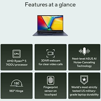 Amazon.com: ASUS VivoBook, 15.6″ FHD Laptop, AMD Ryzen 5-7430U