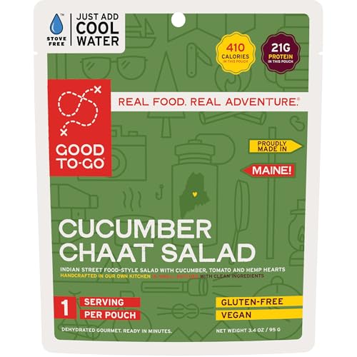 GOOD TO-GO Cucumber Chaat Salad Stove-Free™ (Single Serving) | No Stove Required! Camping & Backpacking Food | Just Add Water Backpacking Meals | Good To-Go Dehydrated Meals Taste Better Than Freeze Dried Food