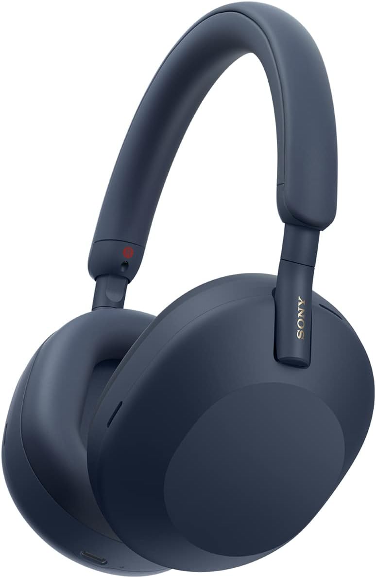 Sony WH-1000XM5 Best Active Noise Cancelling Wireless Bluetooth Over Ear Headphones with Mic for Clear Calling,Battery Life 30 Hours-Mid Night Blue