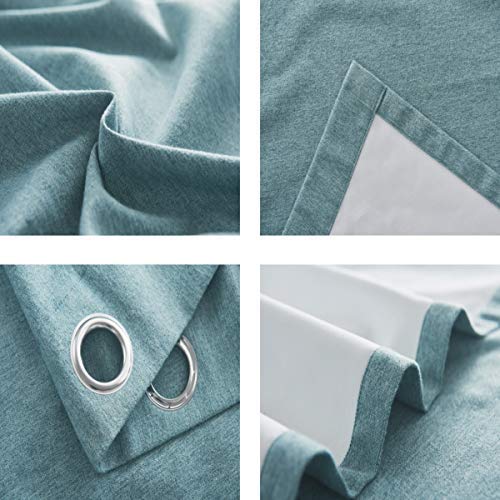 COASTLINE Luna brushed blackout eyelet curtains Duckegg Teal thermal insulated window treatment 2 panels blinds floor curtains for bedroom,Livingroom,Kids nursery room Width 90" x Drop 90" - Image 7