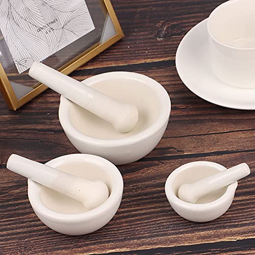 Miniatura 3 de Mortero y mortero, trituradora de especias, cuenco de cerámica para mezclar moler, mortero de pimienta, molinillo de ajo, molinillo de hierbas de