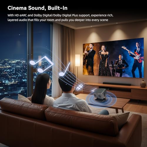 Image of TOPTRO Spectra Projector, Dolby Digital + with Atmos, True 4K HDR10+, Net-Flix Certified, 24000 Lumens, Dual HDMI - EARC, YouTube Hotstar Prime, TOPTRO Projector 4K Ultra HD, Spectra