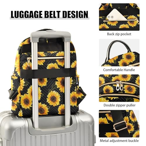 Image of ALAZA Beautiful Sunflower Women Backpack Purse Ladies Fashion Shoulder Bag Daypack Travel Bag 10L