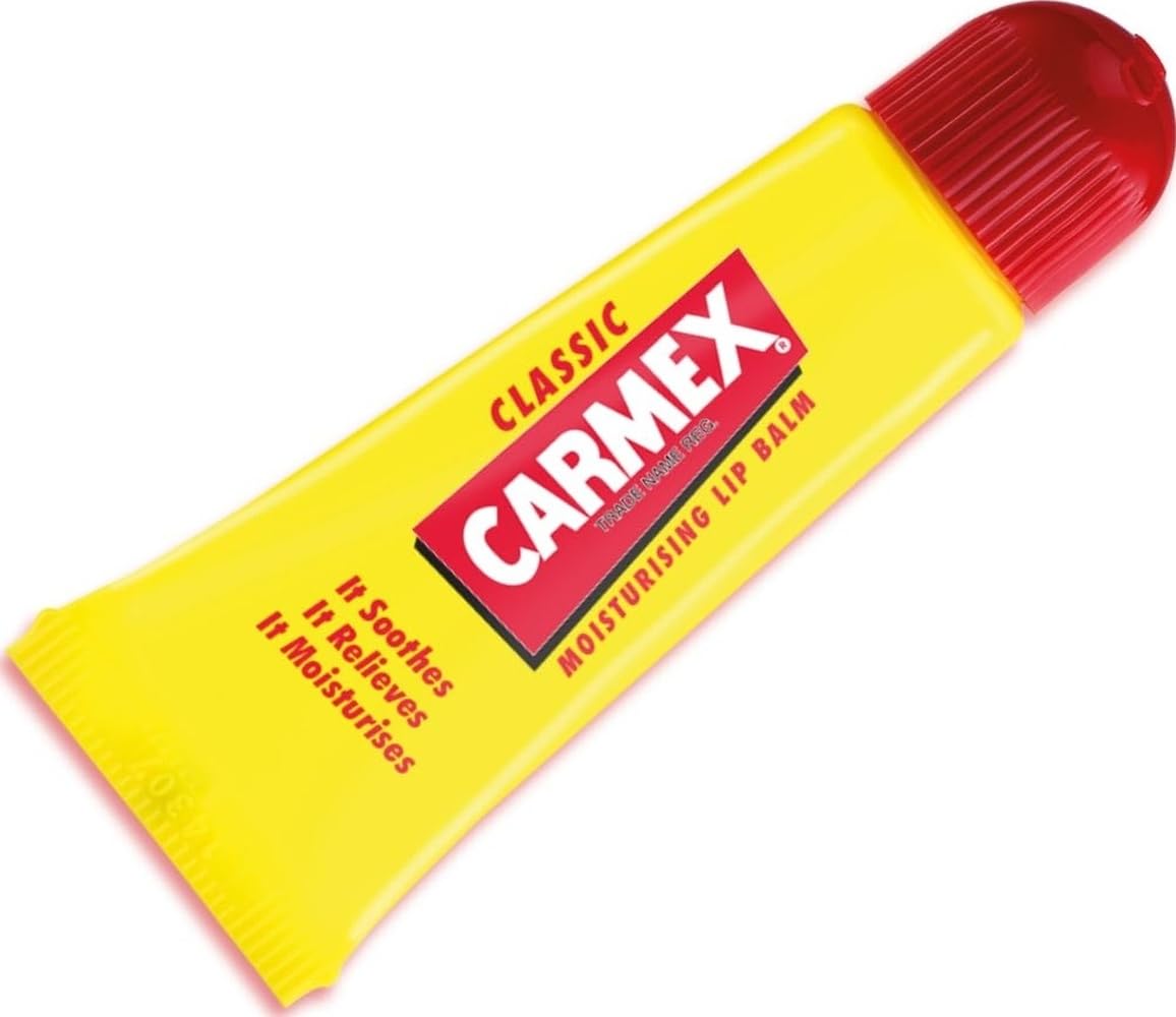 Carmex Classic Moisturising Lip Balm Tube | Prevents Dryness, Peeling & Lip Discolouration from Sun Exposure | Hydrating Lip Care with Cooling Relief for Hot, Sunny Days (10g)