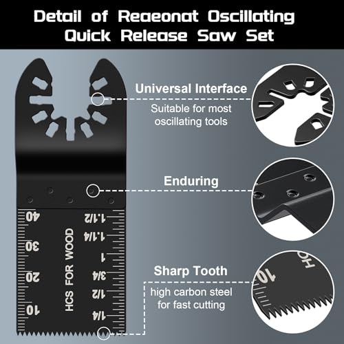 10Pcs 34mm Multi Tool Blades Universal Oscillating Saw Blades, Professional Wood Metal Cutter Quick Release for Bosch Craftsman Dremel Fein Ridgid Tch Makita Milwaukee 3 10Pcs 34mm Multi Tool Blades Universal Oscillating Saw Blades, Professional Wood Metal Cutter Quick Release for Bosch Craftsman Dremel Fein Ridgid Tch Makita Milwaukee - Image 3