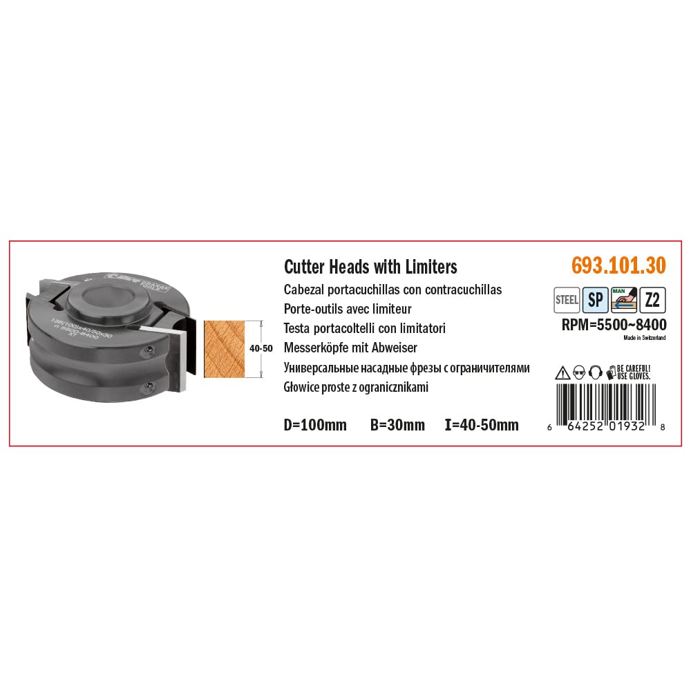 CMT 693.101.30 PORTE-OUTIL EN ACIER AVEC LIMITEURS D=100X40 F=30