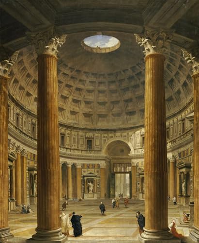 Peinture sur toile intérieur du Panthéon Pannini SERENDIPITP, tableau de décoration