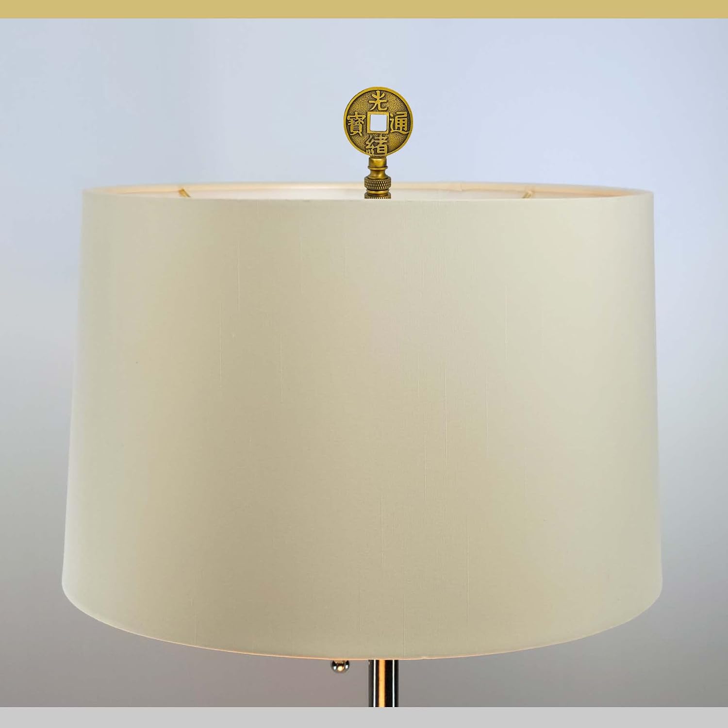 Royal Designs, Inc. Asian Symbols Finial For Lamp Shade, Antique Brass - Pack of 1