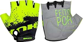Luva Ciclismo Hupi Eco Dedo Curto Splash Amarelo/preto