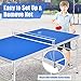 Goplus Foldable Ping Pong Table, 100% Preassembled, Portable Table Tennis Table Game Set with Net, 2 Table Tennis Paddles and Ping Pong Balls for Indoor Outdoor Use (Blue-60'')
