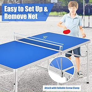 Goplus Foldable Ping Pong Table, 100% Preassembled, Table Tennis Table with Net, 2 Paddles, Ping Pong Balls, Portable Table Tennis Game Set for Indoor Outdoor Goplus Foldable Ping Pong Table 100 Preassembled Table Tennis Table with Net 2 Paddles Ping Pong Balls Portable Table Tennis Game Set for Indoor Outdoor