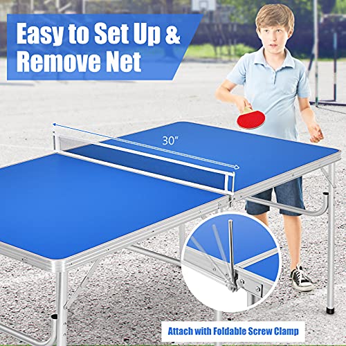 Goplus-Foldable-Ping-Pong-Table-100-Preassembled-Table-Tennis-Table-with-Net-2-Paddles-Ping-Pong-Balls-Portable-Table-Tennis-Game-Set-for-Indoor-Outdoor Goplus Foldable Ping Pong Table 100 Preassembled Table Tennis Table with Net 2 Paddles Ping Pong Balls Portable Table Tennis Game Set for Indoor Outdoor
