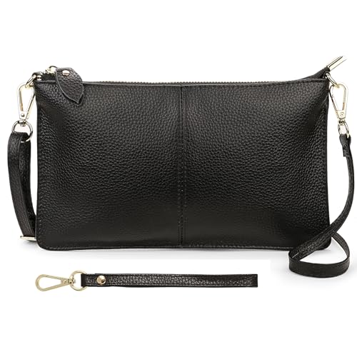 Image of Uromee Wristlet Wallet Clutch Purses for Women Genuine Leather Crossbody Bag Handbag with Detachable Shoulder Chain