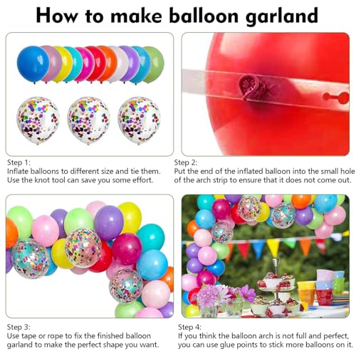 Image of DIY Balloon Arch & Garland Kit, 113Pcs Party Balloons Decoration Set, Colorful Confetti Balloons & Colorful Latex Balloons for Baby Shower, Wedding, Birthday, Graduation, Anniversary Organic Party