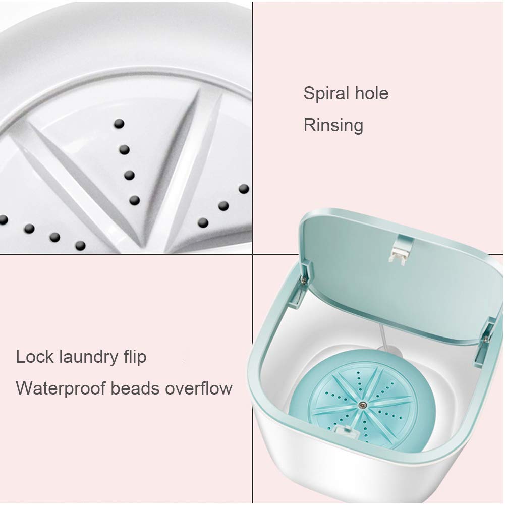 Mini Lavatrice Turbo da Tavolo, Piccola Lavatrice elettrica con spegnimento Automatico USB, Biancheria Intima per Neonati elimina i batteri, Lavatrice Portatile da Campeggio per Uso Domestico