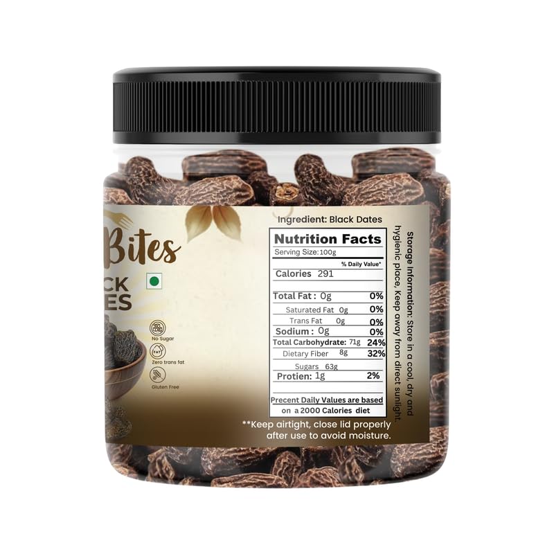 Image of NutriBites Premium Black Dry Dates 1KG | Black Sukha Khajoor | Premium Kala Chuara Khajoor | Used in Mithai, Prasad, and Homemade Sweets | kali kharek dry fruit | Natural Sweetener & Daily Nutrition
