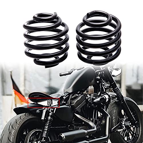 Image of 2 Inch Black Motorcycle Barrel Coiled Solo Seat Spring Bracket Hardware Mount Kit For Bobber Chopper Custom