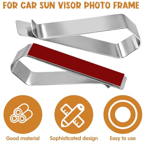 Image of HINGTAI 6Pcs Car Sun Visor Photo Frames, Strong Hold Visor Clips for Cars DIY Sunshade Photo Frame Clip, Not Easy to Damage Stainless Steel Accessory for Car, Home & Office