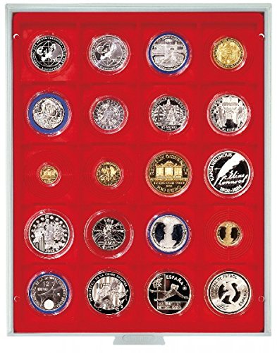 Bandeja LINDNER de 20 espacios para adaptadores de monedas de 51x51 mm