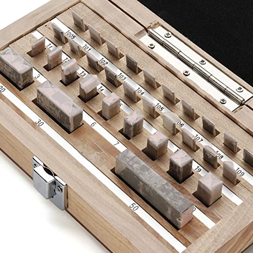 Metric Gage Block Set, 32 Pcs High Accuracy Steel Gauge Measuring Block Set Testing Gage Block Gage Measurement Caliper Tool Set For Calibrating Other Accuracy Of Gauge #TOP1