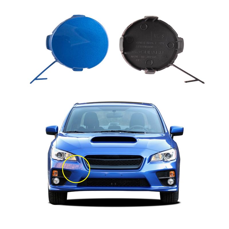 Goholy Front Bumper Tow Hook Cover Compatible with Subaru WRX STi 2015 2016 2017 Trailer Cover Cap 57731VA100 Small Lid Towing Eye Cap Blue Right