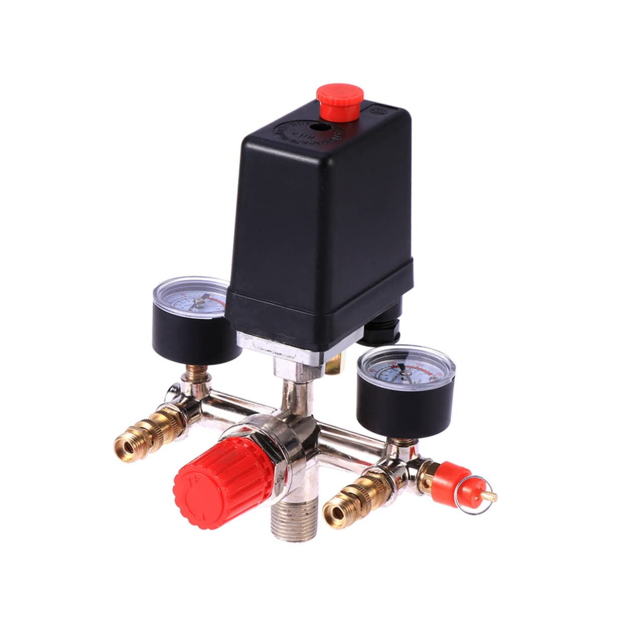 Pressostato per Compressore Aria 16a in Metallo 1, 25 Mpa | Controllo Pressione con Manometro Integrato, Installazione Semplice, Adatto ad Aria Compressa
