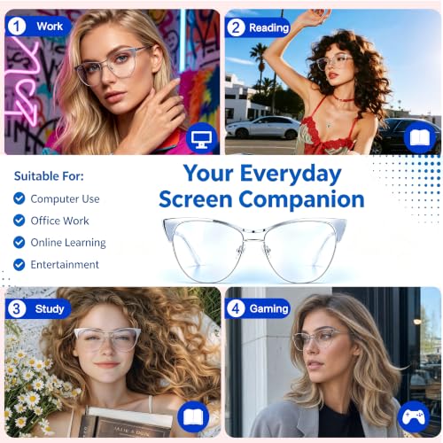 Image of Cat Eye Blue Light Glasses for Women Blocking Glasses