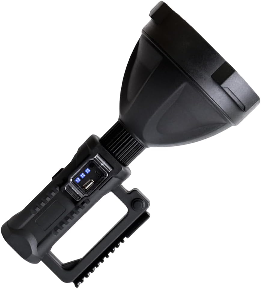 DOITOOL USB Rechargeable Outdoor Searchlight Long Distance Hard Light Flashlight Portable Waterproof Torch with Anti-Skid Handle for Camping Hiking Emergency