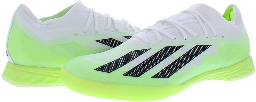 adidas X Crazyfast.1 Indoor Unisex Shoes Size 13, Color: Cloud White/Core Black/Lucid Lemon/Ghost White - Image 2