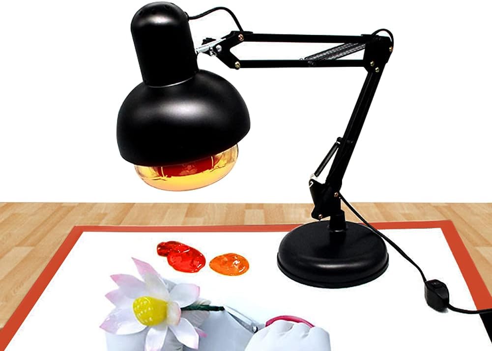 DUEBEL Isomalt Heating Lamp with E27 Bulb, Folded and Turned Lamp Stand, Isomalt Heater Light for Baker, Confectioner