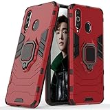Kompatibel mit Galaxy A8s Hülle, Ring Ständer Magnetischer Handyhalter Auto Hülleme Schutzhülle Hülle für Samsung Galaxy A8S (Rot)