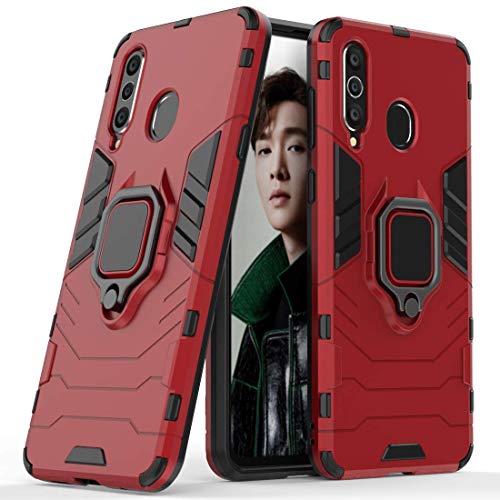 Kompatibel mit Galaxy A8s Hülle, Ring Ständer Magnetischer Handyhalter Auto Hülleme Schutzhülle Hülle für Samsung Galaxy A8S (Rot)