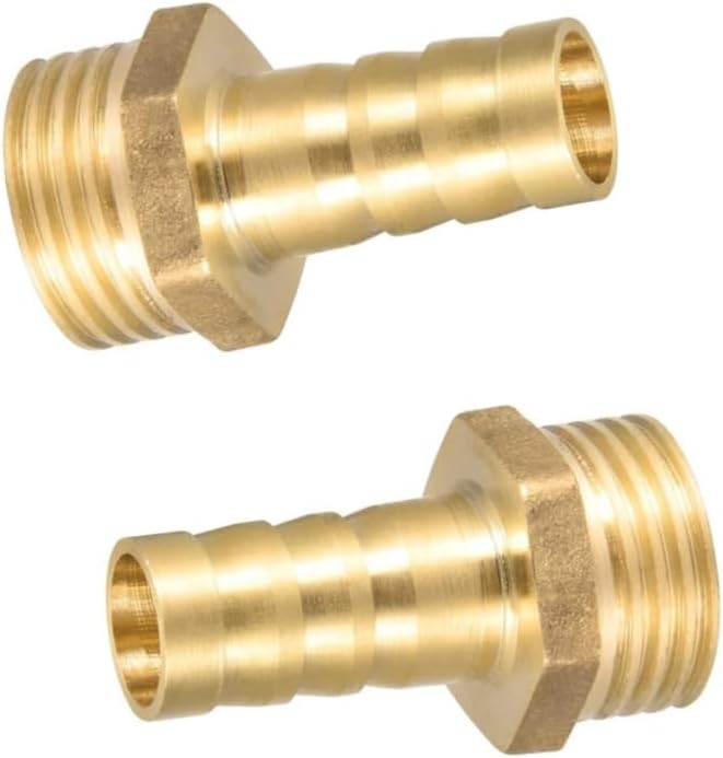 Brass Hose Barb Fitting,Adapter,Standard 3/4" npt to1/2"barb 2 Pcs for connecting a hose to a male threaded connection of a different diameter