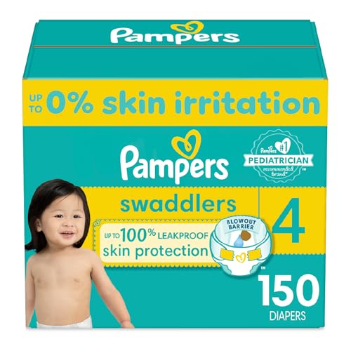 Image of Pampers Swaddlers Diapers - Size 4, One Month Supply (150 Count), Ultra Soft Disposable Baby Diapers