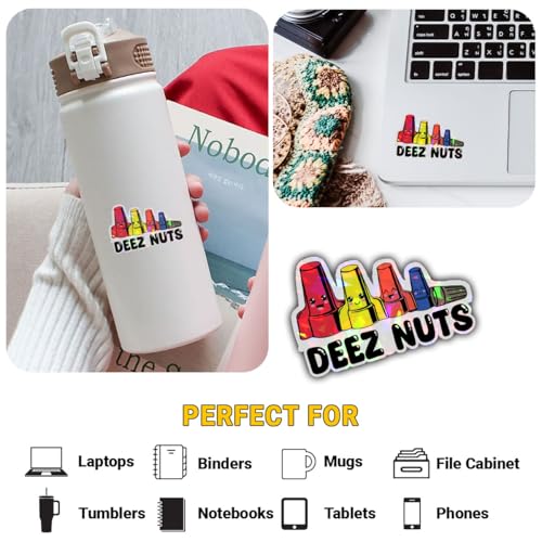 Image of 3 Pcs Deez Nuts Sticker, Deez Nuts Decal, Deez Nuts Gifts Deez Nutz Journeyman Hardhat Lineman Mechanic Tool Box Welding Construction Man Stickers for Laptop Phone Watter Bottle Car Helmet 5 inch (D1 HO)