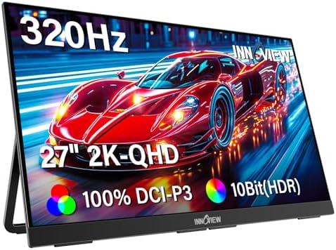 （17:30時点） 27インチ モニター InnoView ゲーミングモニター 2K 320Hz モバイルモニター QHD（2560*1440） モバイルディスプレイ 100%sRGB 大画面 ポータブルモニター 非光沢IPS液晶パネル HDRモード FreeSync/ブルーライト機能/Type-C/標準HDMI/PS4 5/XBOX/Switch2/内蔵スピーカー/壁掛けに対応 薄型 商務会議 在宅勤務