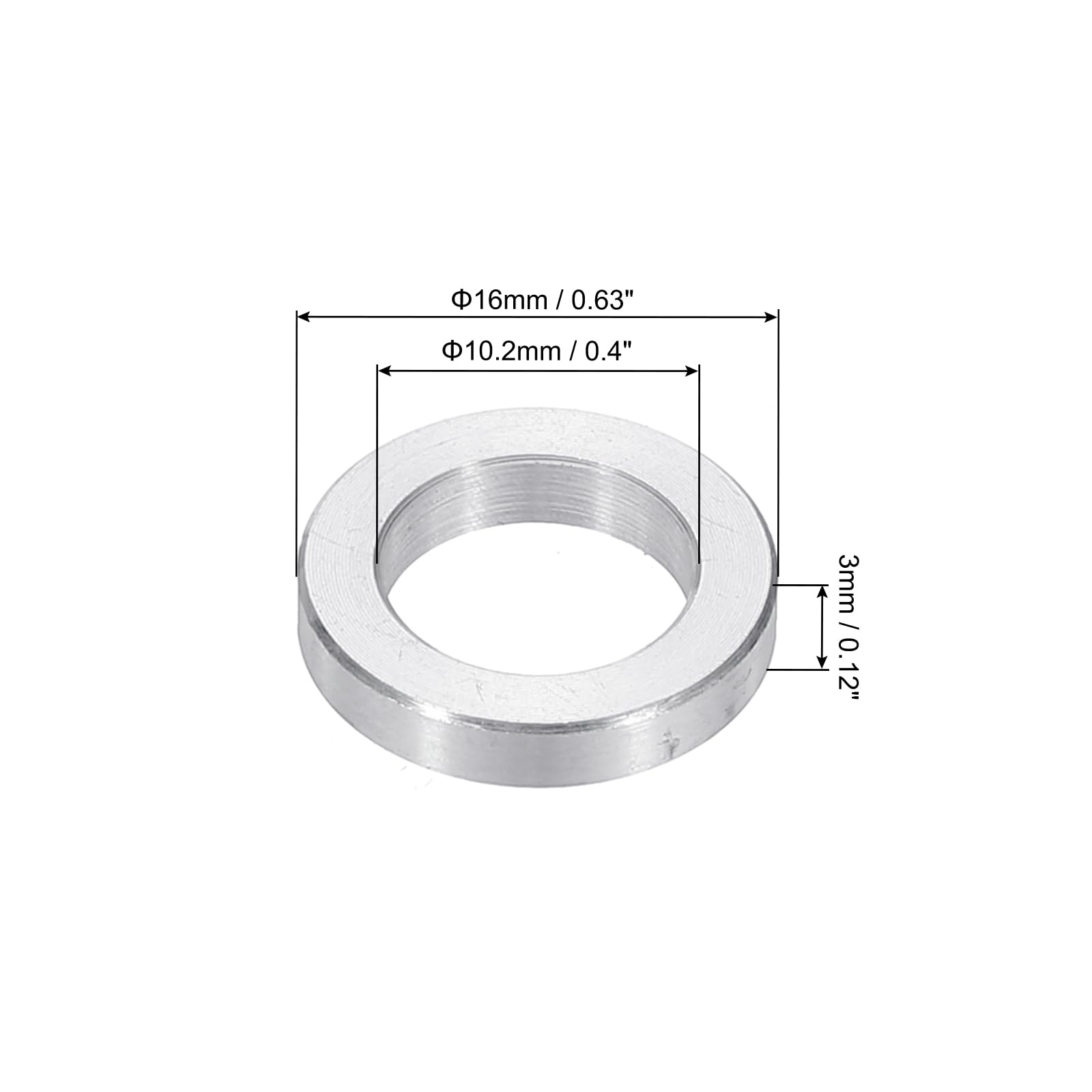 PATIKIL M10 Aluminum Spacers, 6pcs 3/8" x 5/8" Round Metal Spacers for 3/8 or M10 Screw Bolts - Image 2