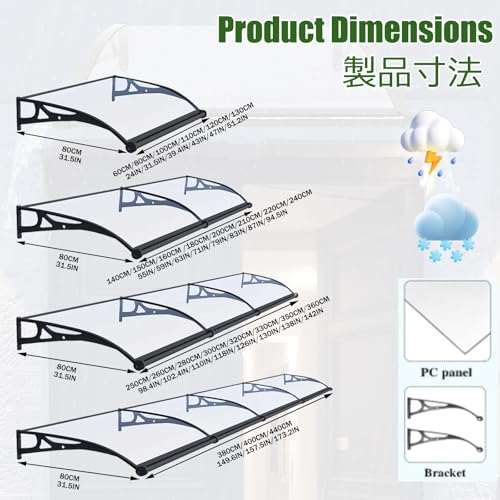 Toldo de policarbonato impermeable con drenaje independiente para exteriores 3