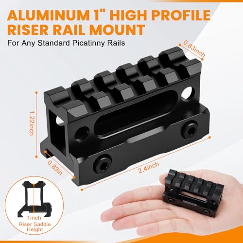 image for PUKESI 5 Slots Picatinny Rail Riser Mount, 1