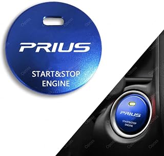 プリウス エンジンスタート プリウス 80系 50系 40系 30系 20系 プリウスα nz511 zvw30系 イグニッション スイッチ プッシュ ボタン アルミ カバー(プリウス,ブルー)
