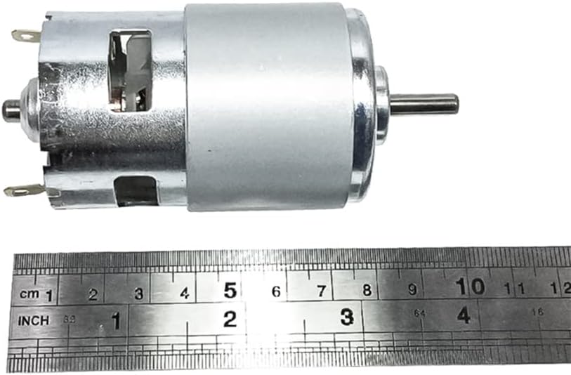 DC 12-24V 775 Motor with Lawn Mower Set Manganese Steel Blade & Mounting Bracket High Speed 775 DC Motor for DIY Garden Tool (24V10000RPM)