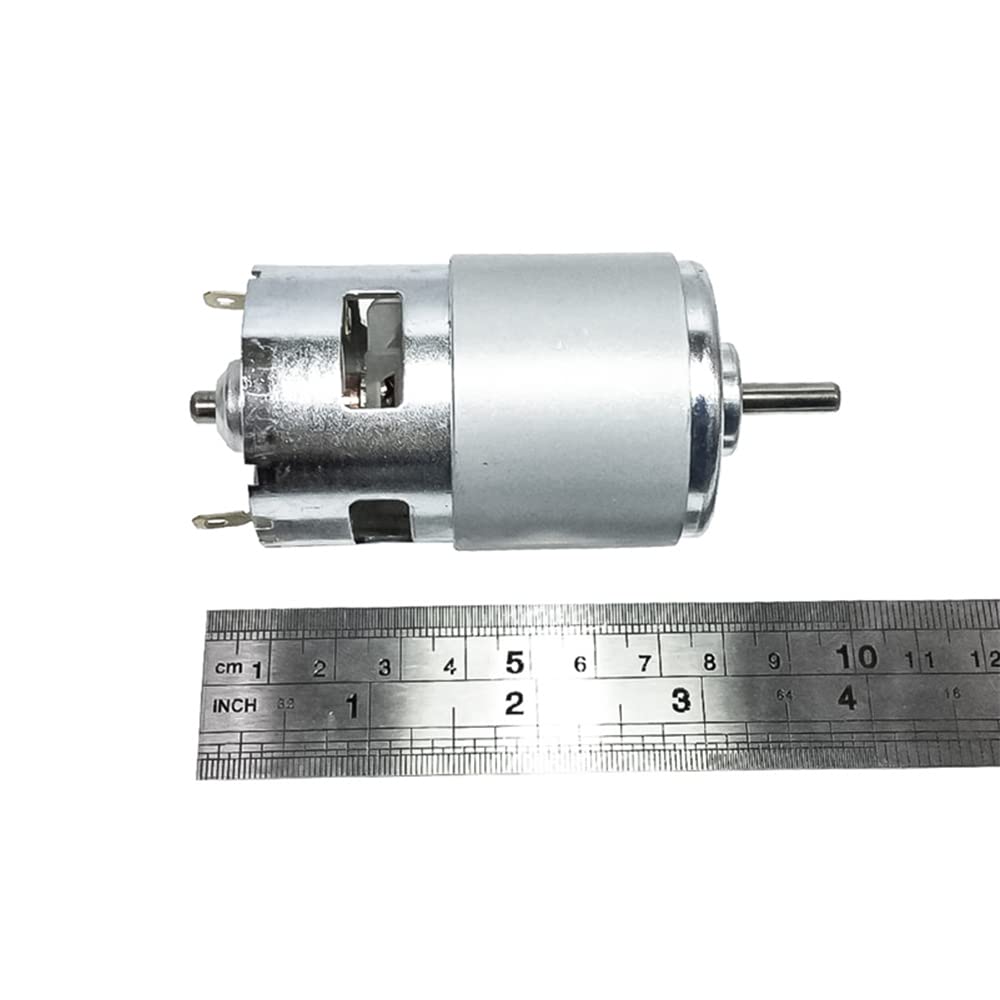 Motore CC 12-24V 775 con set per tosaerba, lama in acciaio al manganese e staffa di montaggio, motore CC 775 ad alta velocità per utensile da giardino fai da te (12V 5000RPM)
