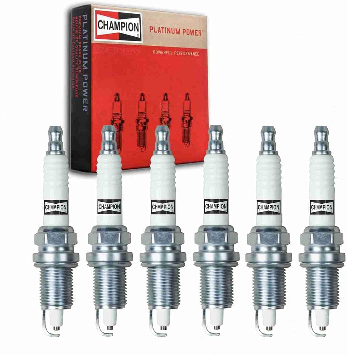 6 pc Champion Platinum Spark Plugs compatible with Chrysler
