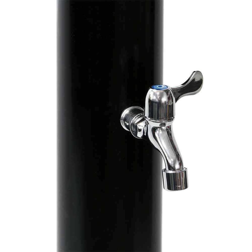 BAKAJI Douche Solaire pour Jardin, Piscine, extérieur, Camping, réservoir 20 l avec Pomme de Douche réglable, Lave Pieds, mélangeur d'eau Chaude, raccord Tuyau de Jardin, Dimensions 214 x 11,5 x 11,5