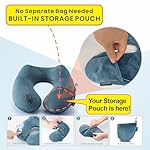 Inflatable Travel Neck Pillow for Airplane Sleeping Blow Up Neck Support Air Pillow Traveling on Plane Long Flights Washable - Image 3