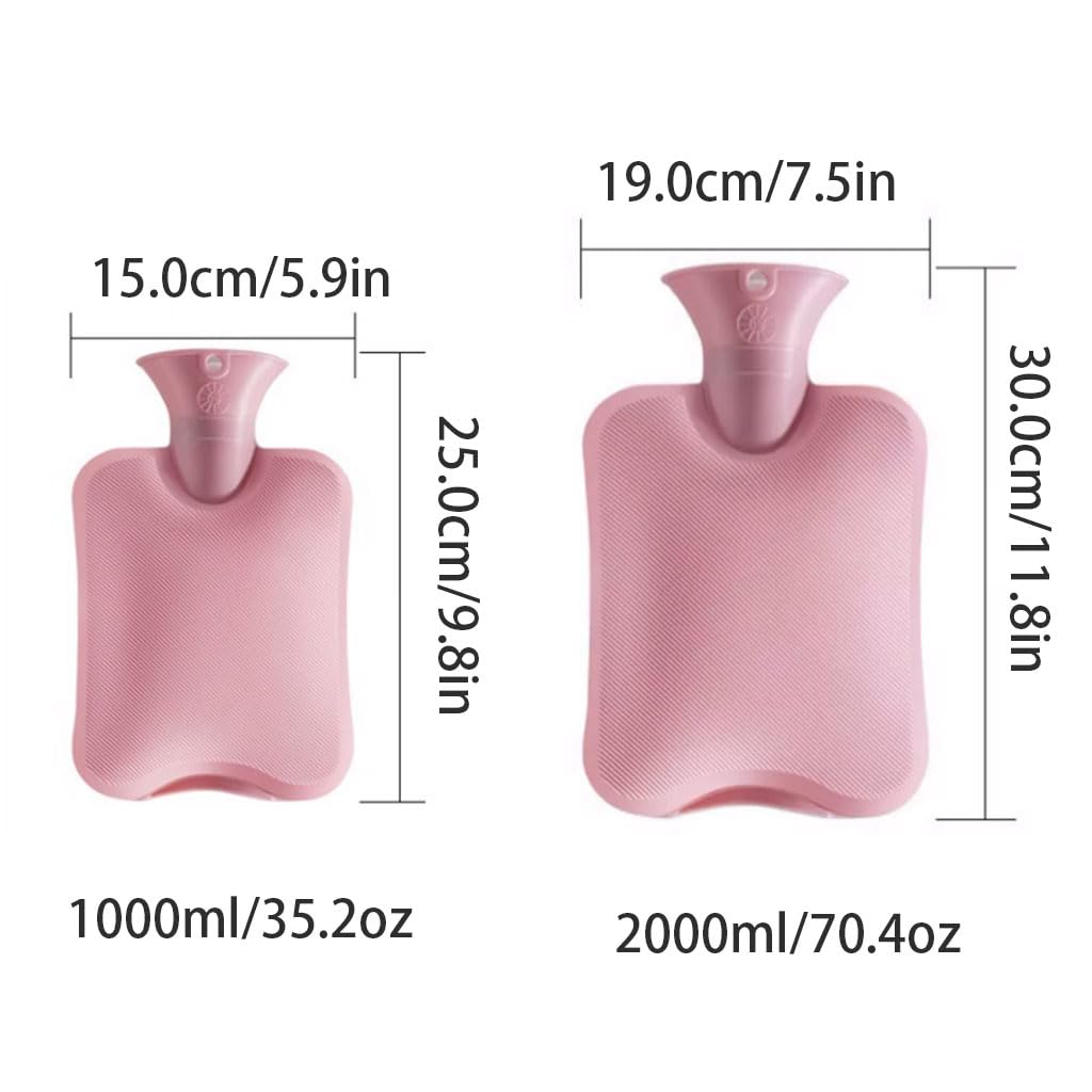 réutilisable Bouillotte d'hiver pour lit, Grande Bouteille d'eau Chaude avec Couvercle, Sac d'eau Chaude remplissant l'eau pour compresse Chaude et Froide Chaud