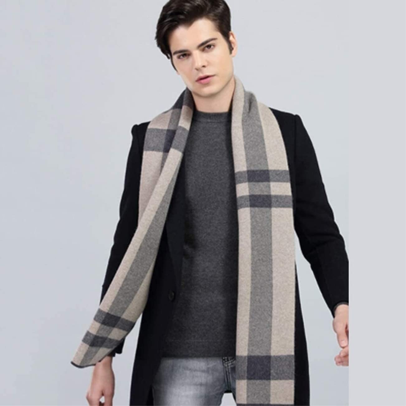 Szalik Na Zimę Zimowe Szaliki Zimowe Szaliki Męskie Miękkie Modne Szaliki Kaszmirowe Modny Szalik (Blue : D, Size : 180 * 30cm)