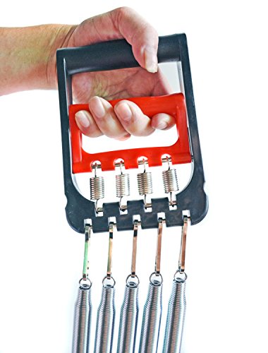 Expansor para estiramientos de tronco Kemket y pinzas para tonificación de 5 muelles para ejercicio muscular de brotes de tipo libro con función, ejercicios Fitness expansor para estiramientos de tronco ajustable, para ejercitar los músculos posteriores de gimnasio en casa. Chest Expander