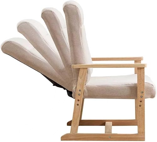 KCC Silla reclinable ajustable de tela pequeña, sofá individual con respaldo ergonómico, silla decorativa para sala de estar, guardería, dormitorio,
